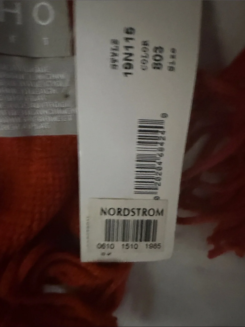 Echo Burnt Orange Knit Fringe Scarf, new with Nordstrom tags